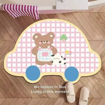 Милый коврик для ванной в виде медвежонка с диатомовой грязью, быстросохнущий, для туалета, туалетной двери, противоскользящий коврик для ног 40 * 60cm