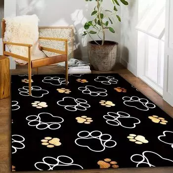 Милый коврик с принтом лапы, пригодный для машинной стирки, для спальни, дома, гостиной, кухни, входной двери, нескользящие фланелевые ковры 40X60cm-16x24in