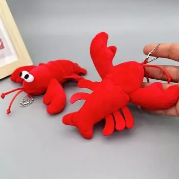 Милый красный краб рак плюшевая кукла брелки сумка подвеска игрушка смешной красный омар школьный ранец украшения аксессуары подарок