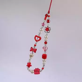 Милый красный кулон Love Bow телефонная цепочка Charm ремешок подвеска сотовый телефон шнурок Love Star камера подвесная цепочка брелок