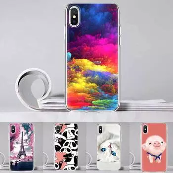 Милый красочный цветок чехол для телефона Мягкий силиконовый чехол с изображением кота панды для iPhone Samsung Huawei Xiaomi Meizu Xiaomi Redmi 6A белый