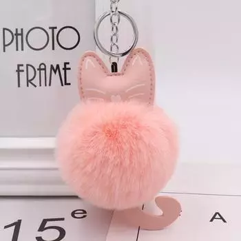 Милый красочный плюшевый брелок с котенком, имитация меха, искусственная кожа, кошка, кукла, сумка, подвеска, автомобильный орнамент 8*19cm