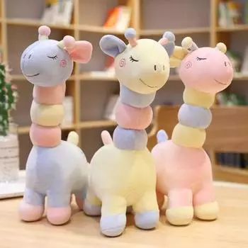 Милый красочный плюшевый жираф, мягкий пушистый полипропиленовый хлопок, плюшевая кукла, украшение для дома, детская комфортная игрушка, подарок на день рождения подруге S жёлтый