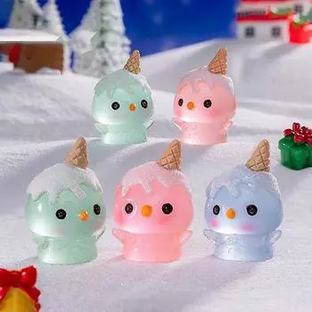 Милый красочный светящийся рожок мороженого, микроландшафтный орнамент, миниатюрные фигурки, украшения для дома своими руками, аксессуары, подарки onesize