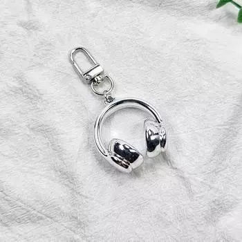 Милый Креативный 3D Кулон для Наушников Брелок Цепочка для Мобильного Телефона Шарм для Наушников Подвеска для Рюкзака Аксессуары Подарки серебряный