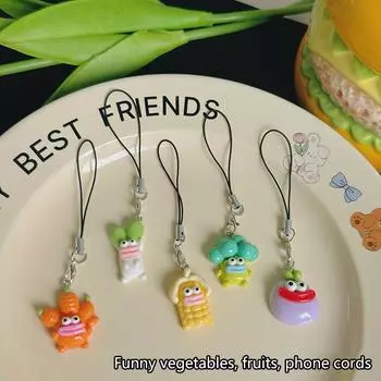 Милый креативный большой рот овощи мобильный телефон шнурок забавный рюкзак украшения аксессуары мобильный телефон ремешок подарки
