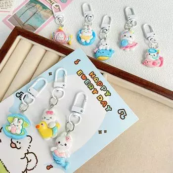 Милый креативный брелок в виде кролика Kawaii, мультяшный милый брелок в виде кролика, подвеска, изысканный рюкзак, подвесные украшения, подарки