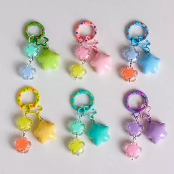 Милый креативный брелок в виде пятиконечной звезды, мультяшный, сладкий, конфетный цвет, пухлый брелок в виде пентаграммы, кулон на рюкзак, украшение, подарки