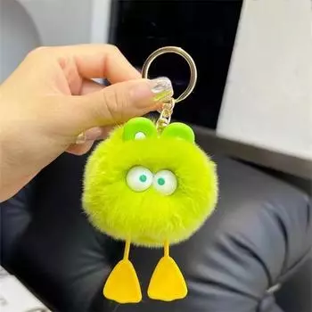 Милый креативный маленький дьяволенок брелок для волос шарик кулон автомобильные украшения подарок One Size зелёный