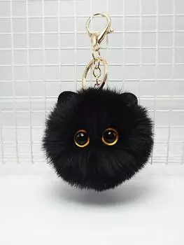 Милый креативный маленький дьяволенок брелок для волос шарик кулон автомобильные украшения подарок One Size чёрный