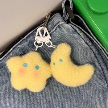 Милый креативный плюшевый брелок в виде звезды и луны, плюшевая кукла, подвеска для женщин и девочек, милый универсальный рюкзак, украшения, аксессуары, подарки A1