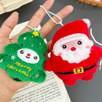 Милый креативный плюшевый рождественский кулон Kawaii рюкзак украшения аксессуары мультяшный Санта-Клаус лось рождественская елка брелок