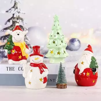 Милый креативный рождественский ночник керамический атмосферный светильник украшение для дома рождественский подарок поделки