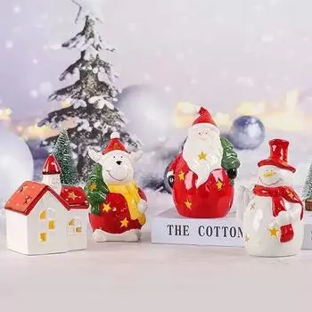 Милый креативный рождественский ночник керамический атмосферный светильник украшение для дома рождественский подарок поделки K6