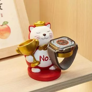 Милый креативный трофей, манящий кошачьих часов, держатель для офисного рабочего стола, декоративное украшение, подарок на день рождения