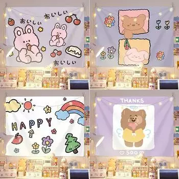 Милый кролик декоративный гобелен офис гостиная декор домашний настенный гобелен 100x75cm