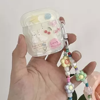 Милый кролик Ins Flower Imd волнистый беспроводной Bluetooth чехол для наушников для Apple Airpods 1 Pro 2 3 2nd чехол для зарядки с мультяшным рисунком For Airpods Pro 2ND