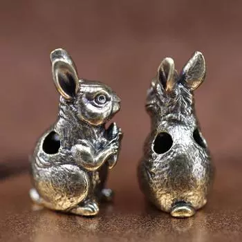 Милый кролик латунный нож бусины EDC на открытом воздухе DIY паракорд плетеный шнур брелок кулон мужские браслеты амулеты ювелирные изделия подвески аксессуары 1pc