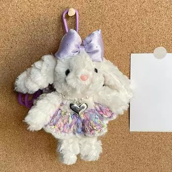 Милый кролик плюшевая игрушка брелок мультфильм кролик мягкая кукла кулон автомобильный брелок рюкзак сумка Декор рождественский подарок