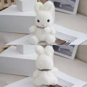 Милый кролик плюшевая игрушка брелок мультяшный кролик кулон брелок автомобильный брелок изысканный рюкзак украшения аксессуары подарки A3