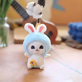 Милый кролик плюшевый брелок мультяшная кукла мягкий набивной рюкзак подвеска амулеты автомобильный брелок для женщин пар подарок жёлтый