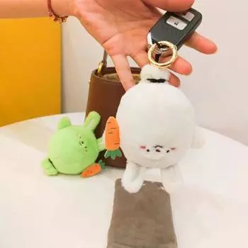 Милый кролик плюшевый кулон Мультяшная плюшевая игрушка чучело кролика кукла кулон белый