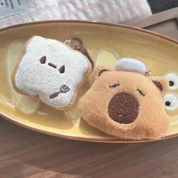 Милый круассан капибара тост плюшевая кукла мягкая игрушка брелок подвеска сумка подвесной орнамент рюкзак украшение брелок подарок девушке