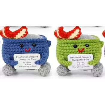 Милый крючком мусорный контейнер Fire с вдохновляющей открыткой Эмоциональная поддержка мусорный контейнер Fire