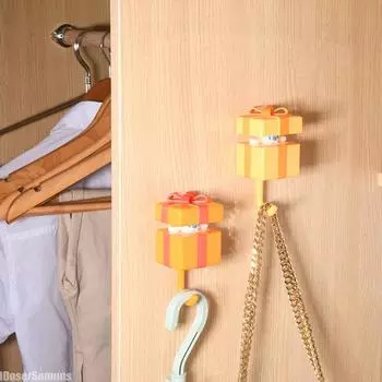 Милый крючок, мультяшный, самоклеящийся, вешалка для спальни, двери, крючки, ключ, зонтик, полотенце, кепка, вешалка для пальто, настенная вешалка для животных фиолетовый