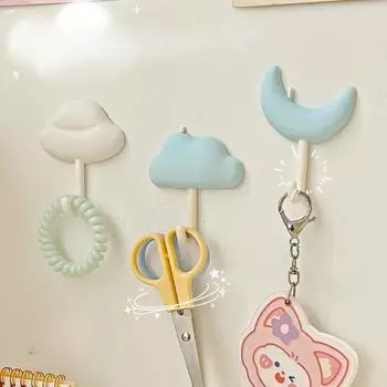 Милый крючок-облако для дома, общежития, ванной комнаты, двери ванной комнаты за стеной, без пробивки, без следов, липкий крючок, прочный, несущий нагрузку белый