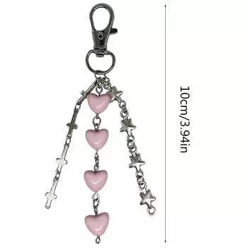 Милый крутой брелок для телефона со звездой и сердечком, подвесные подвески для ключей от машины, модная сумка, украшение, ремешок, аксессуары для кошелька