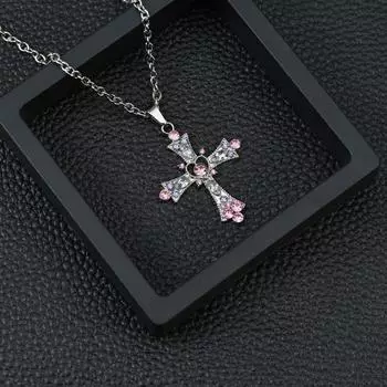 Милый Крутой Стиль Spice Girl Крест Ожерелье Женское Тяжелая Промышленность Бриллиант Готический Стиль Дизайн Ожерелья Цепочка на Ключицу