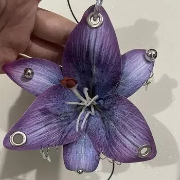 Милый Крутой Заклепка Лилия Брелок Элегантные Имитация Цветы Тканевое Кольцо для Ключей для Женщин Девушек Подвеска для Сумки Аксессуары Подарок