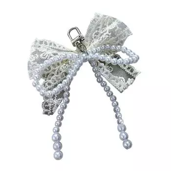 Милый кружевной бант с бисером и бантом для телефона, подвеска на ремешок, браслет для телефона, аксессуары для сумки, для женщин и девочек, подвесной шнур as the picture