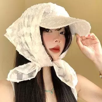 Милый кружевной цветочный платок шляпа для женщин и девочек пасторальный стиль летний треугольный шарф повязка на голову шляпа милые аксессуары для волос чёрный