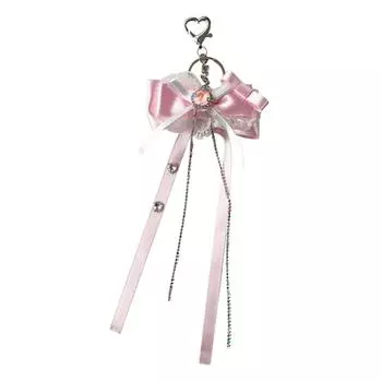 Милый кружевной кулон-лента в виде бабочки, подвеска для телефона, милый декор для женской сумочки, подвесное украшение для ключей или сумки розовый