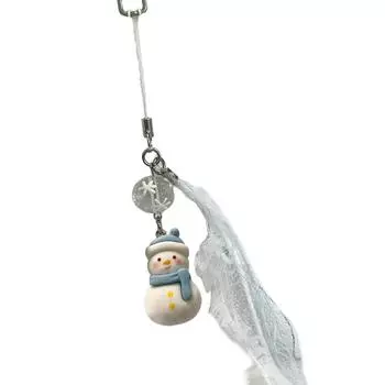 Милый кулон из бисера на зимнюю тематику для сезонного украшения Стильный брелок в виде снеговика на зимнюю тематику или подвеска для украшения сумки A