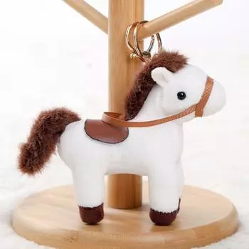 Милый Кулон Мини Лошадь Рейнс Брелок Плюшевая Игрушка Кавайный Реалистичный Животный Симулятор Чучело Кукла Декор для Сумки Подарок Другу Ребенку