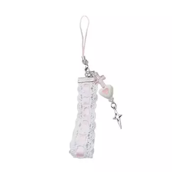 Милый кулон в виде креста с ленточкой и сердечком, шнурок для телефона, брелок для кармана, ремешок, подвеска для рюкзака, цепочка для украшения ключей от машины 2