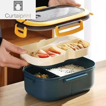 Милый ланч-бокс для детей, отсеки, Microwae Bento, ланч-бокс для детей, школа, открытый, кемпинг, пикник, контейнер для еды, портативный белый