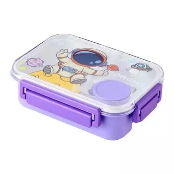 Милый ланч-бокс для детей с рисунком мультяшного динозавра, коробка для бенто с вилкой-ложкой, фруктовая коробка для пикника на открытом воздухе, контейнеры для хранения продуктов
