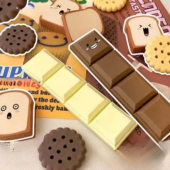 Милый ластик в шоколадном стиле, креативный ластик для моделирования еды, канцелярские принадлежности, детский студенческий ластик для карандашей, школьные принадлежности