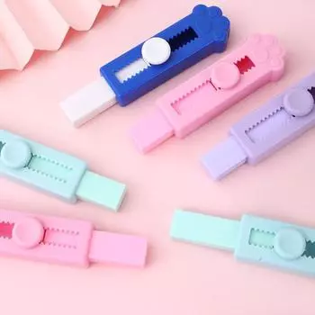 Милый ластик в виде кошачьей лапки, мультяшный карандаш, резиновые инструменты для коррекции, ластик Push-pull, студент розовый