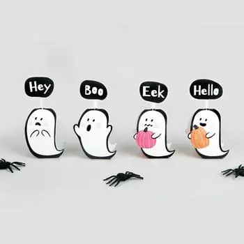 Милый леденец-призрак на Хэллоуин, креативная вертикальная подставка, любимое украшение на Хэллоуин своими руками, подходящее для кухни на Хэллоуин