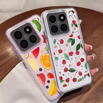 Милый летний чехол для телефона с принтом фруктов и клубники для Xiaomi 13T 11T Poco X6 X5 Pro Redmi Note 13 12 Pro 11, прозрачный мягкий силиконовый противоударный чехол Redmi Note 13 Pro 5G