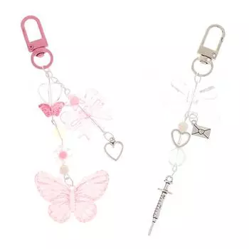 Милый Любовный Сердце Бантик Бисерный Телефон Шарм Цепочки Брелок Для Женщин Девочек Ювелирные Изделия Ремешок Брелок 3