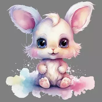 Милый маленький белый кролик, сидящий теплопередающая наклейка, железные наклейки своими руками для одежды, украшения подушек, принадлежности для одежды и аппликации