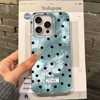 Милый маленький чехол для телефона в горошек для девочек и женщин для Apple iphone 16pro 15 16 14 13 Pro Max 16e 12 11 7 8 Plus XR SE Fundas Cover iphone 7 or 8 белый