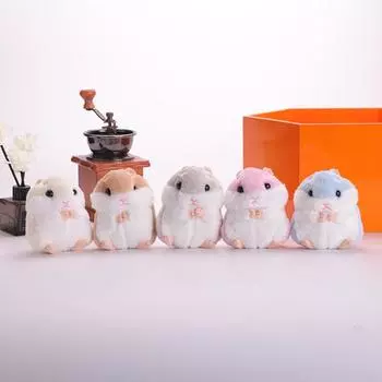 Милый маленький хомяк креативная плюшевая игрушка кукла брелок сумка аксессуары 10cm серый