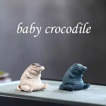 Милый маленький крокодиловый чай, чайная церемония для домашних животных, чистое украшение чайного стола ручной работы вокруг, оригинальный минеральный чай с фиолетовым песком, играбельный и питательный One Size белый